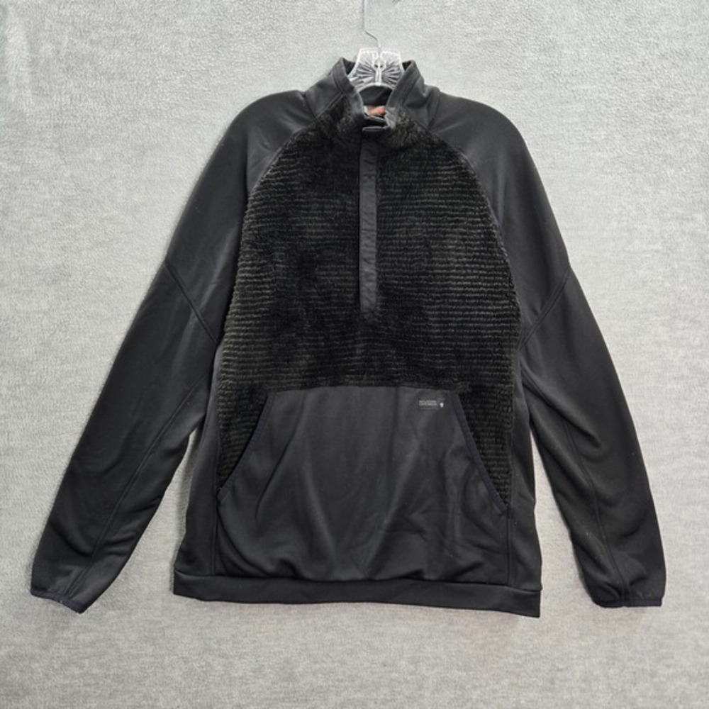 Mountain Hardwear Men Sweatshirt Medium Black Polartec Snaps Mockβ Neck